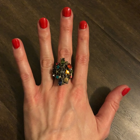 Multi Colored Crystal Ring - Picture 2 of 3